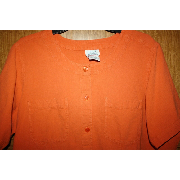 Only Necessities Women's Top Size Large Orange Short Sleeves GUC - Picture 2 of 5